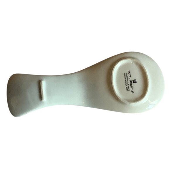 Royal Norfolk Ceramic Spoon Rest Red Cardinal & Pinecone Design 8”x3” - Picture 5 of 7